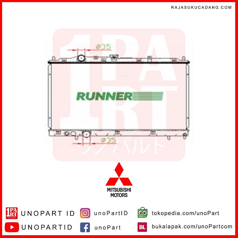 Radiator Runner Mitsubishi Lancer Evo CK4 MT by unoPart - foto 5