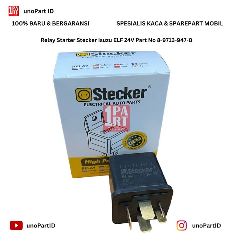 Relay Starter Isuzu ELF 24V Merk Stecker Part No 8-97173-947-0 - foto 2