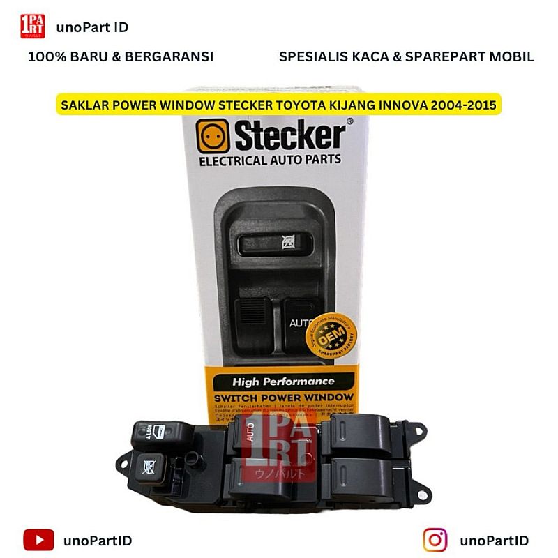 Saklar Switch Power Window Jendela Depan Kanan Central Driver Supir Stecker Toyota Kijang Innova Fortuner Hilux 2004-2015 SNI KAN OEM 84820-OK071 84820OK071 84820-0K071 848200K071 - foto 2
