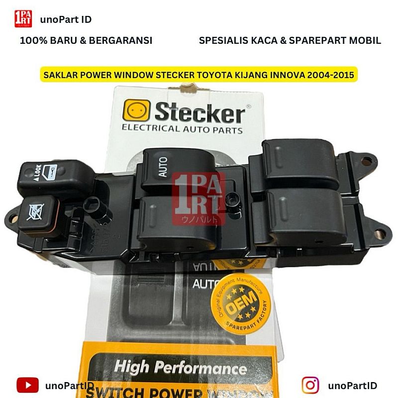 Saklar Switch Power Window Jendela Depan Kanan Central Driver Supir Stecker Toyota Kijang Innova Fortuner Hilux 2004-2015 SNI KAN OEM 84820-OK071 84820OK071 84820-0K071 848200K071 - foto 4