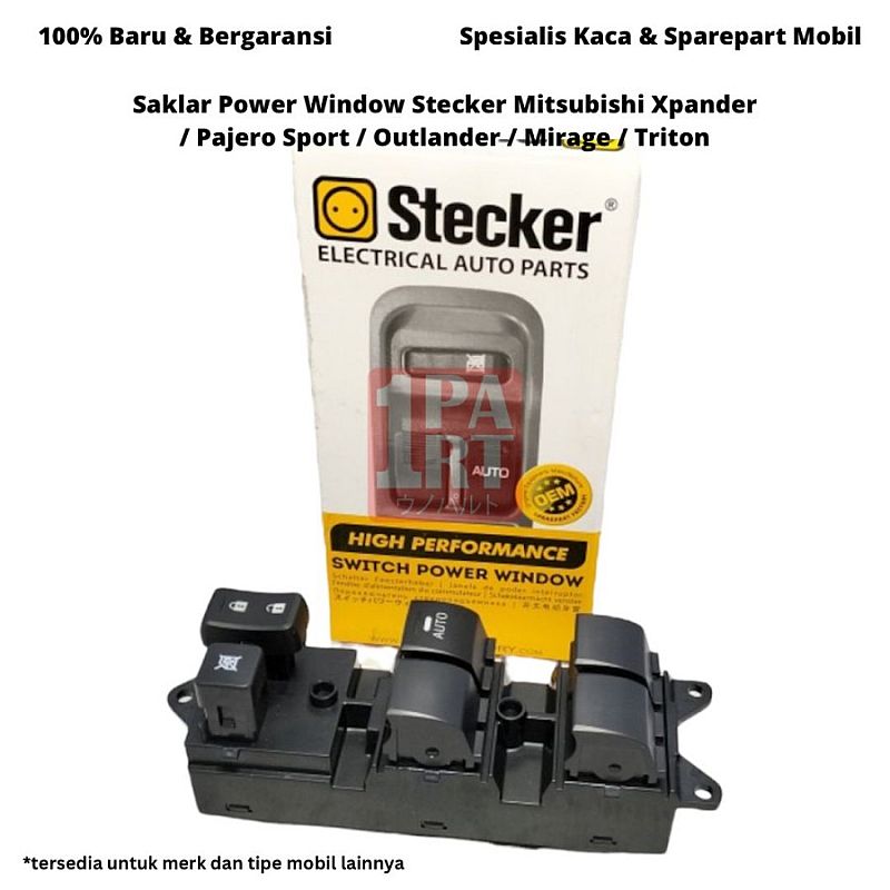 Saklar Tombol Jendela Power Window Stecker Mitsubishi Xpander Livina Livinder / Mirage / Outlander Sport 2019-Ke Atas / All New Pajero Sport Triton 2016-Ke Atas SNI KAN OEM 8608A362 - foto 2
