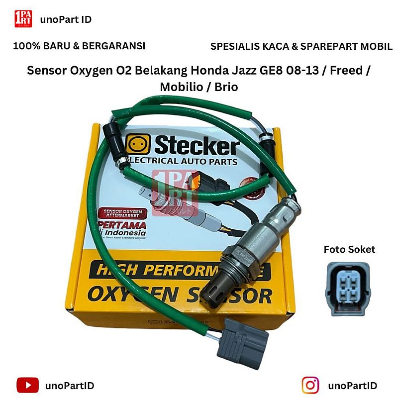 Sensor Oksigen Oxygen O2 Bagian Belakang Stecker Honda Jazz City GM2 GE8 GK5 GM6 RS 2008-2013 2014-Ke Atas / Freed / Mobilio / Brio 2013-ON SNI KAN OEM 36532-55A-305 3653255A305 by Unopart ID - foto 5