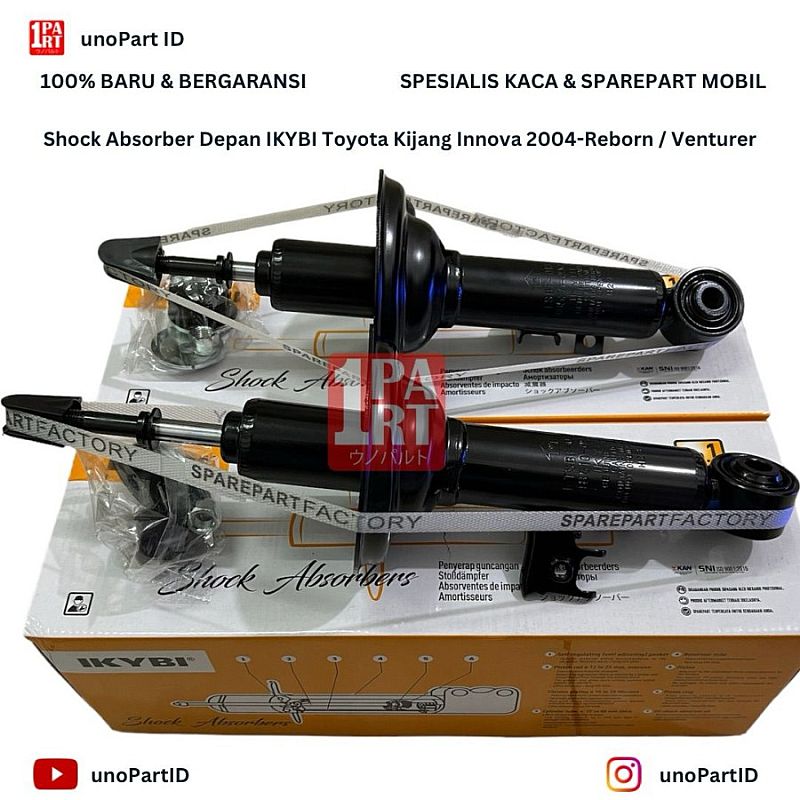 Shock Absorber Breaker Depan IKYBI not KYB Toyota Kijang Innova Gen1 / Reborn Venturer 2004-2022 / Hilux Single Cabin 04-15 Tipe Gas ENEOS Japan NOK Thailand SNI KAN OEM 48520-09C90 / 48510-09K40 / 48 - foto 2