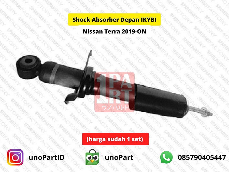 Shock Absorber Breaker Strut Depan IKYBI Not KYB Nissan Navara NP300 2015-2020 Tiper Gas Eneos Japan NOK Thailand SNI KAN OEM E6110-4JB5A E61104JB5A - foto 2
