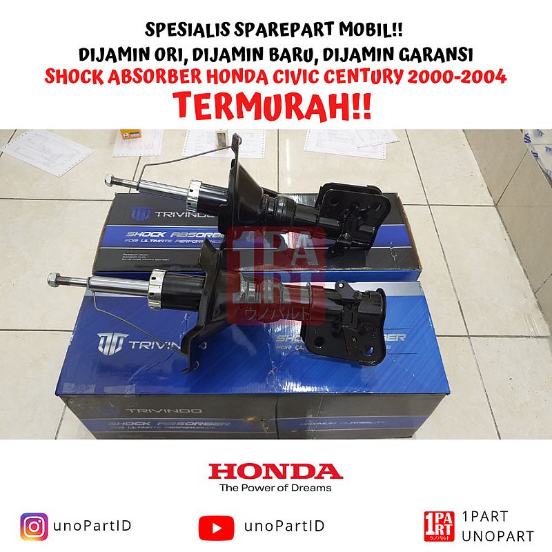 Shock Absorber Depan Trivindo Honda Civic VTi VTiS Century 2003-2005 100% Baru - foto 2