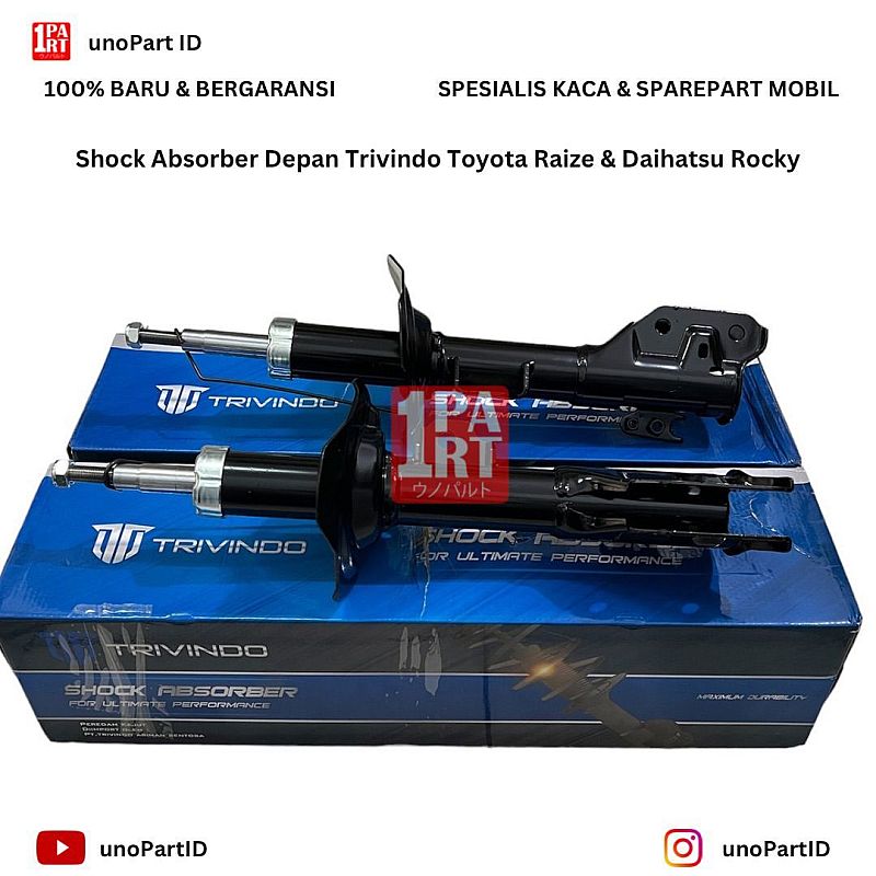 Shock Breaker Depan Toyota Raize Daihatsu Rocky Merk Trivindo Shock Absorber Part No 48510-BZE20 48520-BZE20