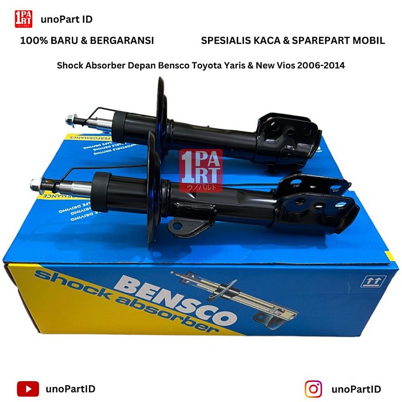 Shock Breaker Depan Toyota Yaris Bakpao dan New Vios 2006-2013 Bensco Shock Absorber Part No 48510-09N51 / 48520-09G01
