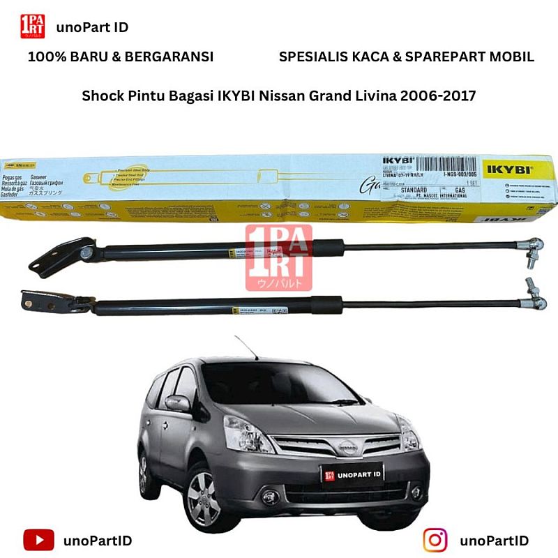Shock Pintu Bagasi Nissan Grand Livina 2006-2017 IKYBI Gas Spring Part No 90451/50-CJ00A - foto 9