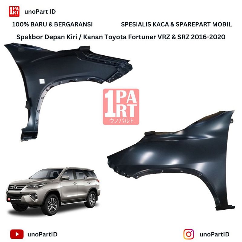 Spakbor Depan Kiri / Kanan Toyota Fortuner VRZ SRZ 2016-2020 unoPart