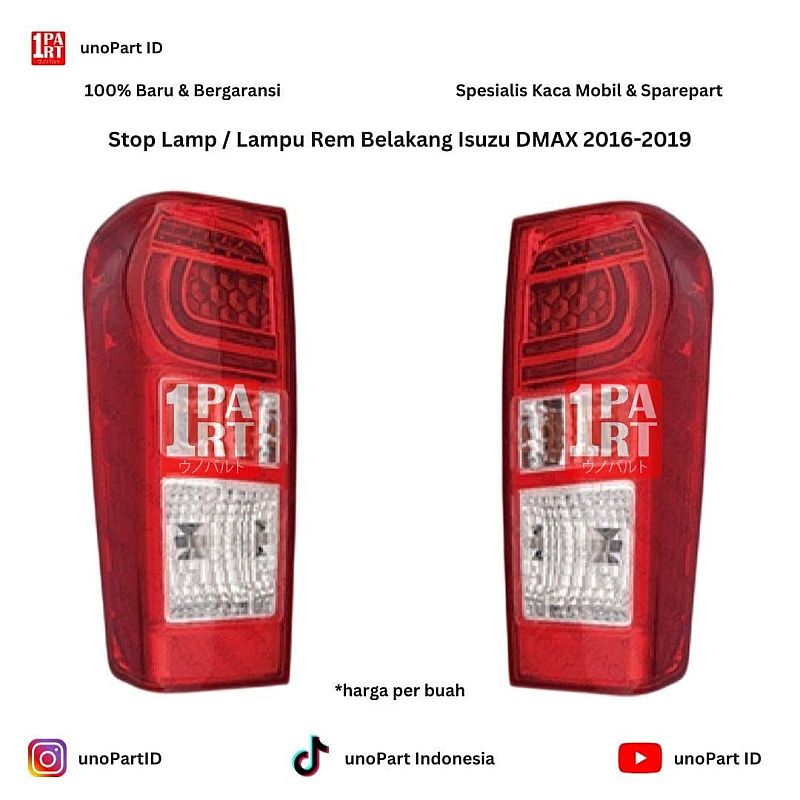 Stop Lamp / Batok Mika Lampu Rem Belakang Isuzu DMAX D-Max 2016-2019 Merk DEPO Kiri/Kanan by unoPart ID