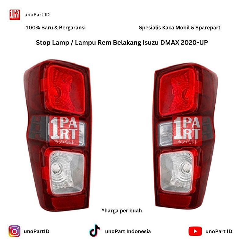 Stop Lamp / Batok Mika Lampu Rem Belakang Isuzu DMAX D-MAX 2020-UP Merk Depo Kiri/Kanan by unoPart ID