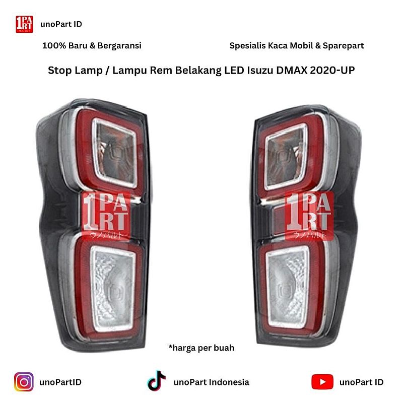 Stop Lamp / Batok Mika Lampu Rem Belakang Isuzu DMAX D-MAX LED 2020-UP Merk Depo Kiri/Kanan by unoPart ID