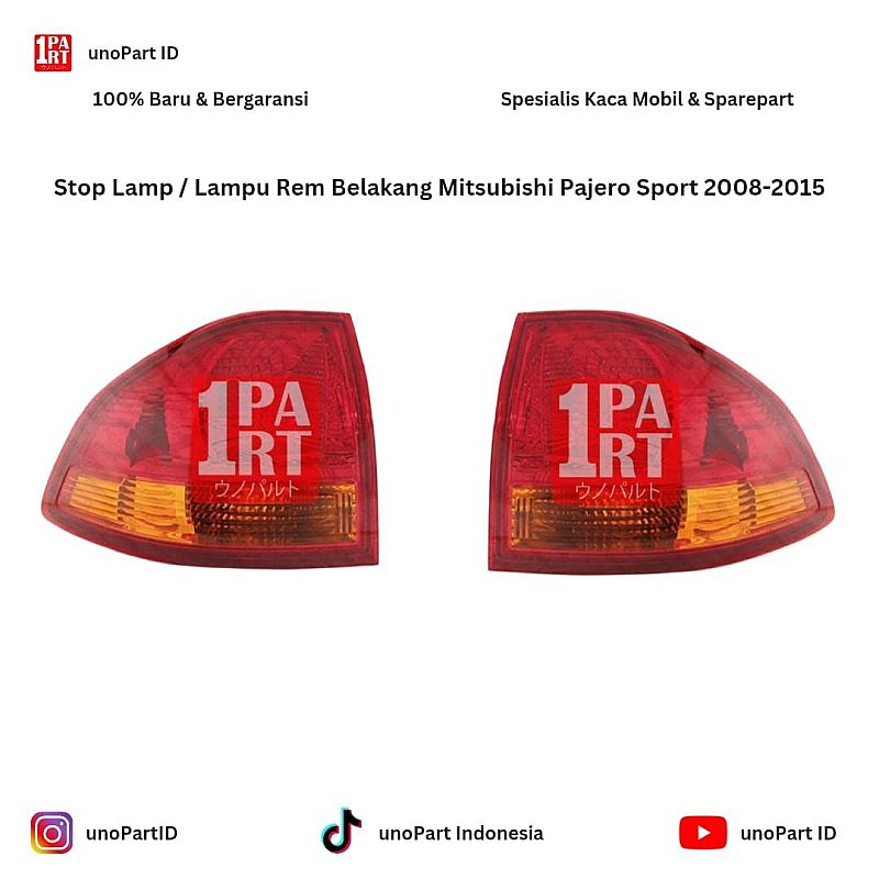 Stop Lamp / Batok Mika Lampu Rem Belakang Mitsubishi Pajero Sport 2008-2015 Kiri/Kanan by unoPart ID Merk Depo