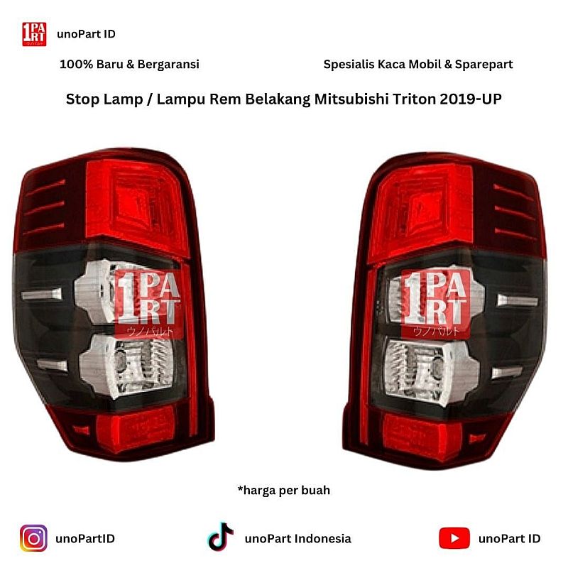 Stop Lamp / Batok Mika Lampu Rem Belakang Mitsubishi Triton 2019-UP Kiri/Kanan by unoPart ID Merk DEPO