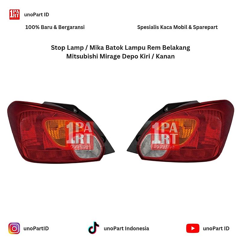 Stop Lamp / Mika Batok Lampu Rem Belakang Mitsubishi Mirage Merk DEPO Taiwan Kiri / Kanan by unoPart ID - foto 2