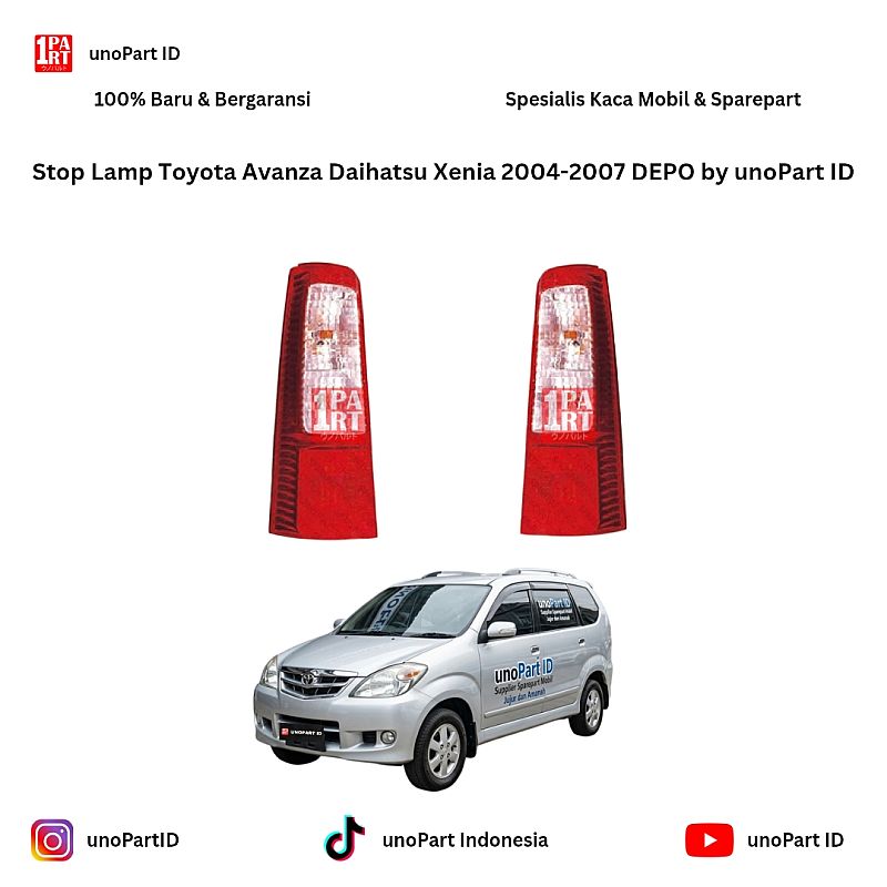 Stop Lamp / Mika Batok Lampu Rem Belakang Toyota Avanza Daihatsu Xenia 2004-2007 Non VVTi Merk Depo Taiwan Kiri / Kanan by unoPart ID