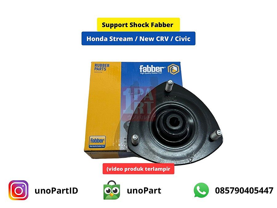 Support Shock Absorber Strut Mount Fabber Honda CRV CR-V RD RD2 Gen2 02-06 & Civic Century VTi VTiS 01-05 & Stream 1.7 2.0 01-07 SNI KAN OEM 51925-S9E-T02 - foto 5