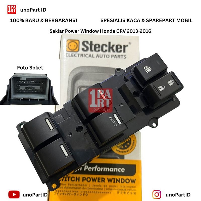 Switch Saklar Power Window Honda CRV Gen 4 RM Non Facelift 2012-2015 Merk Stecker Part No 35750-T0A-U03 - foto 9