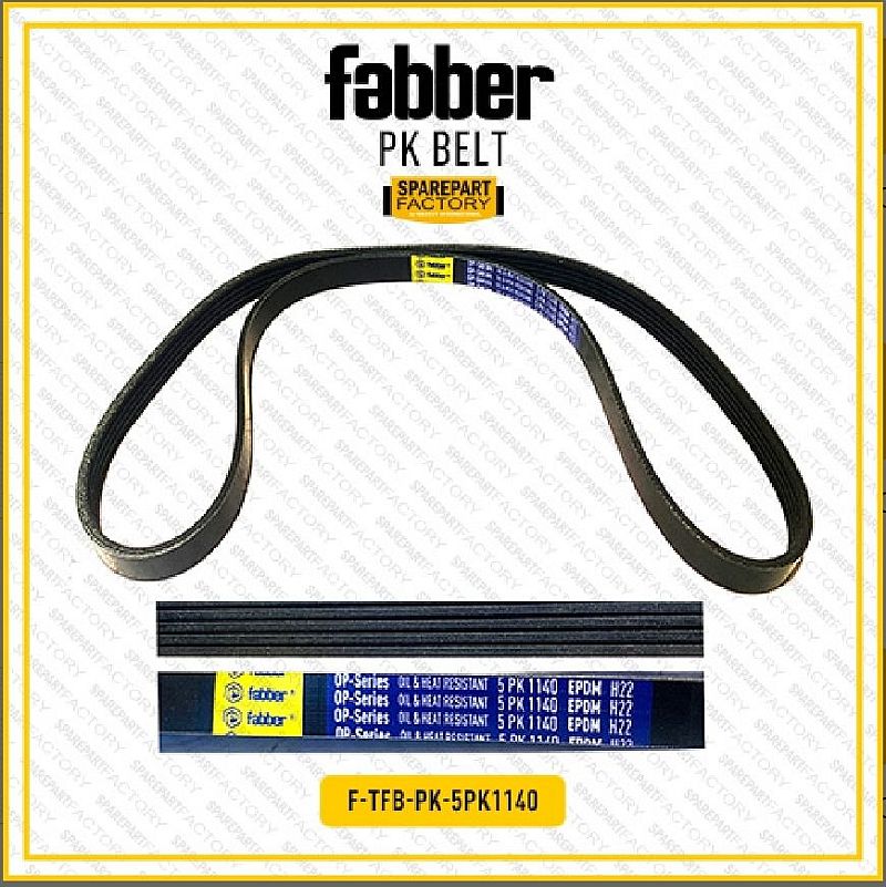 Tali Kipas Fan Belt V-Belt PK Belt AC Fabber Honda Jazz GD3 03-07 / Freed / Lancer Evo 3 CB 5PK 1140 5PK1140 - foto 3