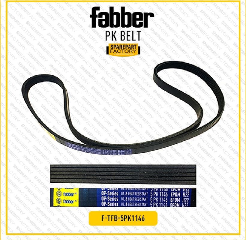 Tali Kipas Fan Belt V-Belt PK Belt Fabber Honda HRV 1.5 2014-2021 / City Jazz 2014-2020 GM6 GK5 (Alternator) SNI KAN OEM 31110-55A-Z01 3111055AZ01 5PK1146 5PK 1146