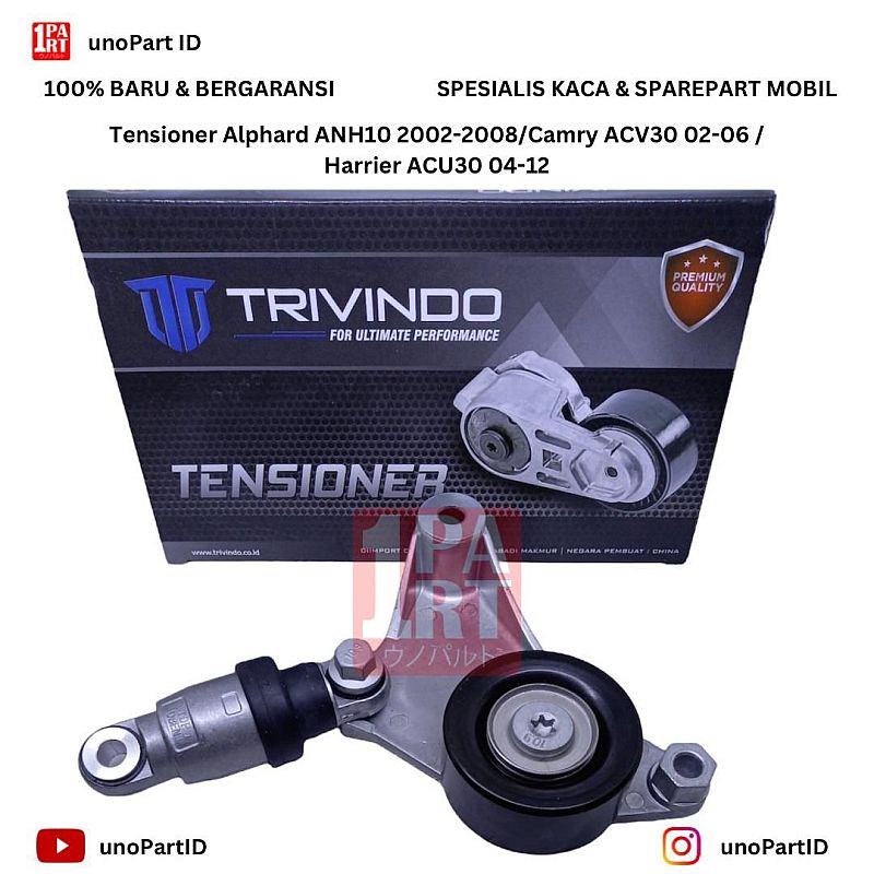 Tensioner Assy Fan Belt Trivindo Alphard Gen1 ANH10 08-08 / Camry ACV30 02-06 / Harrier  04-12 ACU30 16620-28090