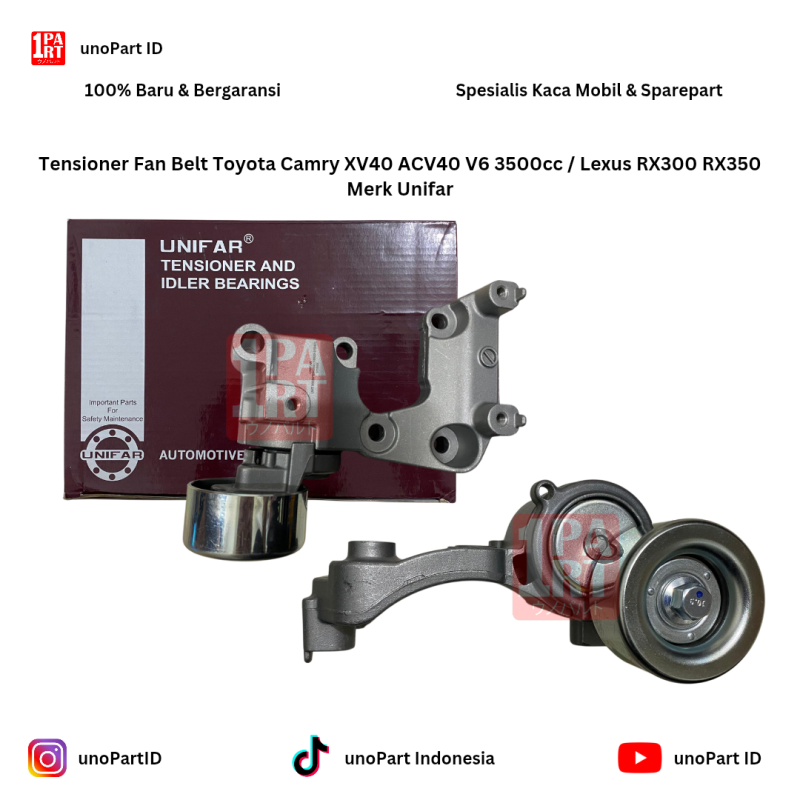 Tensioner Assy Fan Belt Unifar Toyota Camry XV40 ACV40 2006-2012 V6 3.5 3500cc / Lexus RX300 RX350 RX 300 350 OEM No. 16620-31040 1662031040