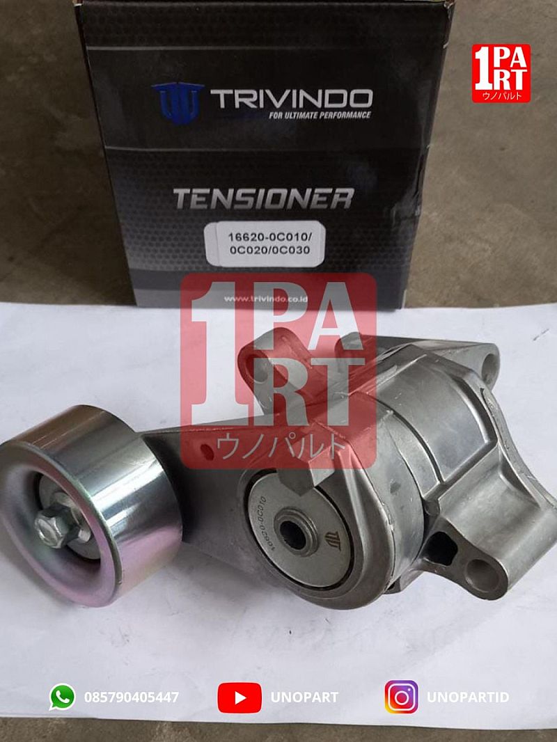 Tensioner Assy Komplit Pulley Fan Belt Trivindo Toyota Kijang Innova Fortuner Bensin Pasti Bagus Original Replacement IATF16949 OEM 16620-0C010 16620-0C020 16620-0C030 166200C010 166200C020 166200C030 - foto 4