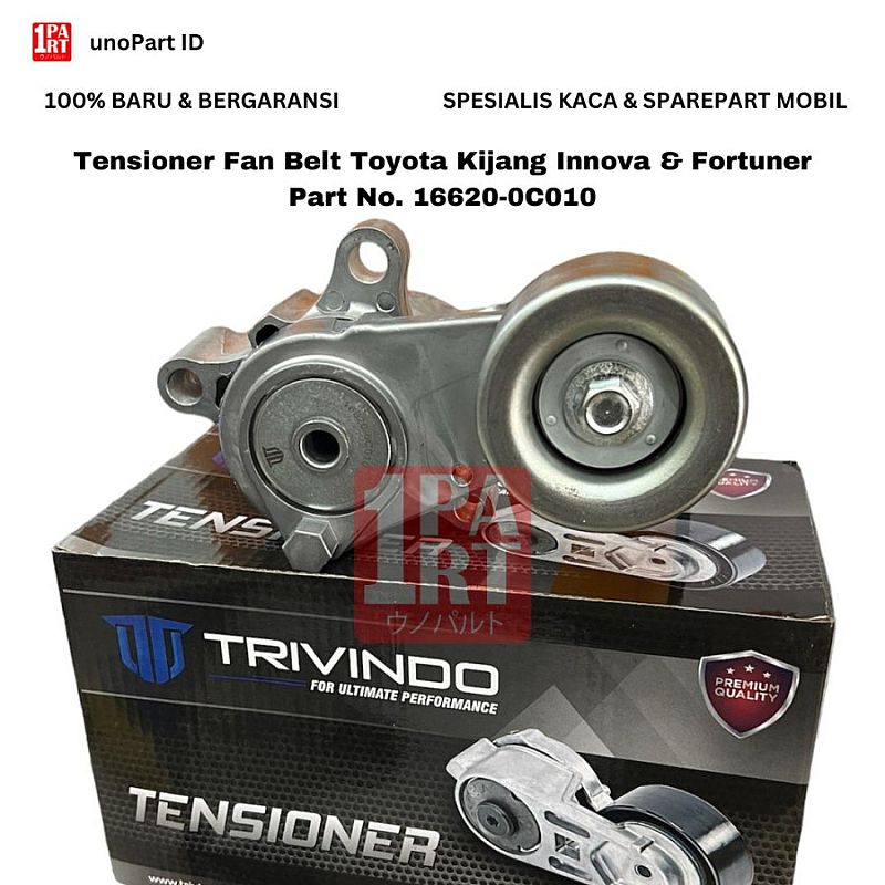 Tensioner Assy Komplit Pulley Fan Belt Trivindo Toyota Kijang Innova Fortuner Bensin Pasti Bagus Original Replacement IATF16949 OEM 16620-0C010 16620-0C020 16620-0C030 166200C010 166200C020 166200C030