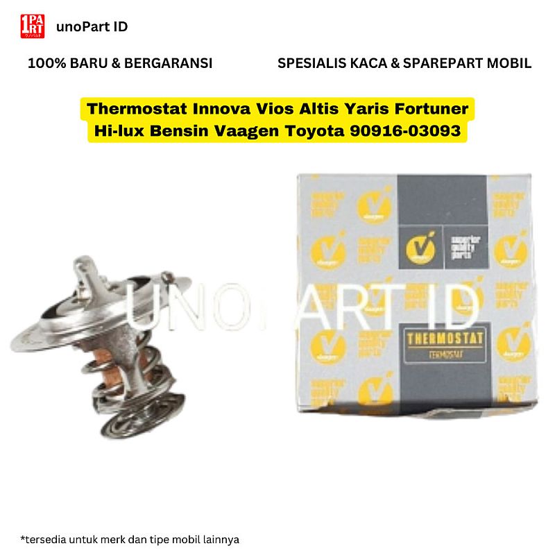 Thermostat Vaagen Toyota Innova Bensin Gen 1 2004-2015 / Vios Gen 1 Old 2003-2006 / Vios Gen 2 Yaris 2007-2016 1NZ SNI KAN OEM 90916-03093 0916-03092 9091603093 091603092