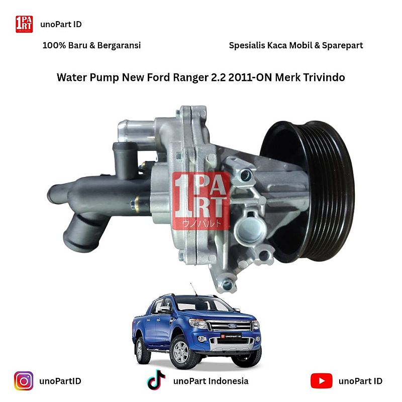 U202-15-YE2 Water Pump Radiator Ford Ranger 2.2 2011-ON Merk Trivindo unoPart ID
