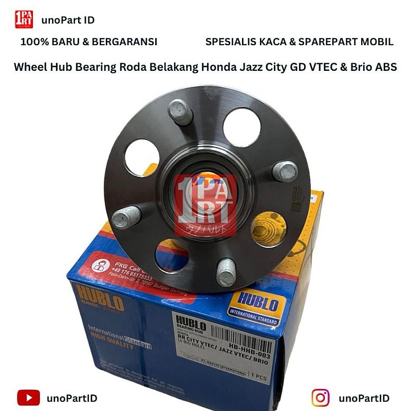 Wheel Hub Bearing Roda RR Belakang Hublo Honda Jazz New City GD8 GD3 2003-2008 ABS 2 Lubang 42200-SFI -T51 HUB294-3 - foto 5