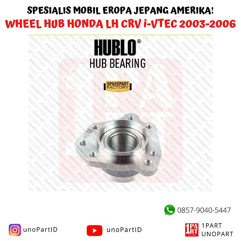 Wheel Hub Bearing Roda RR LH Hublo Honda CRV I-VTEC 2002-2006 - foto 5