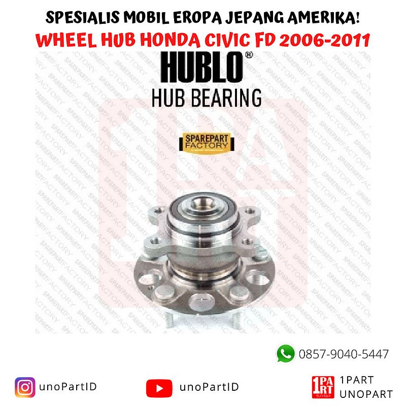 Wheel Hub Nap Bearing Roda Belakang Hublo Honda All New Civic FD Batman 06-11 ABS HUB113 - foto 5