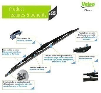 Wiper Blade Depan Toyota Alphard Vellfire 2015-2022 Valeo First 26 16 - foto 3