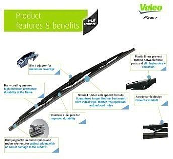 Wiper Blade Honda Civic Turbo Sedan Hatchback 18-26" Valeo First ORI - foto 3