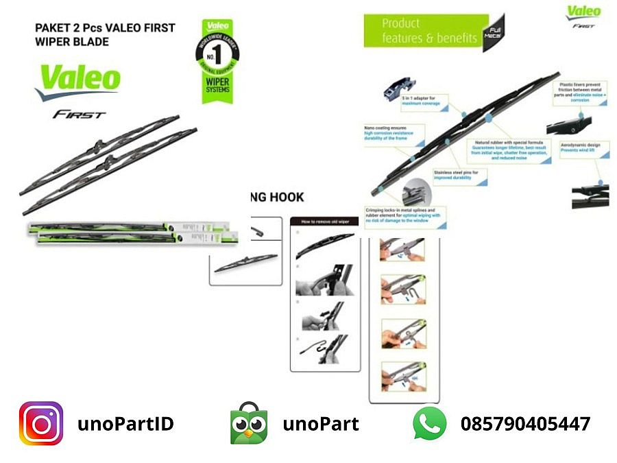 Wiper Blade Valeo First Mitsubishii L300 18 18 1 Set Baru dan Original - foto 5
