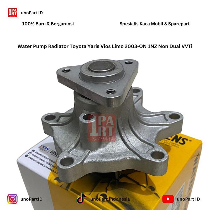 16100-09181 Water Pump Radiator Toyota Vios Limo Yaris 2003-ON / Yaris Lele / Vios Gen 3 1NZ Non Dual VVTi Merk Birkens SNI dan KAN unoPart ID - foto 2