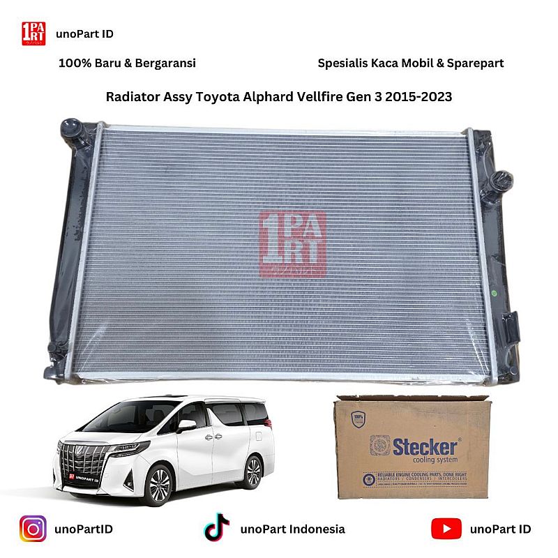 16400-28711 Radiator Assy Stecker Toyota Alphard Vellfire AGH30 AH30 ANH30 2015-2023 SNI & KAN by unoPart ID - foto 2