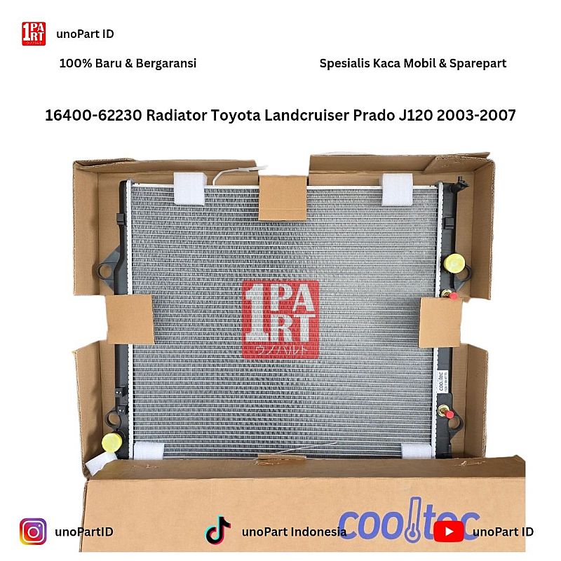 16400-62230 Radiator Toyota Landcruiser Prado J120 FJ120 2003-2007 by unoPart ID Cooltec - foto 6