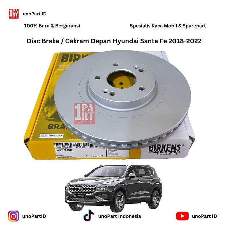 51712-S1000 Disc Brake Rem Cakram Depan Hyundai Santa Fe Tm 2018-2022 Merk Birkens by unoPart ID 1PART - foto 2