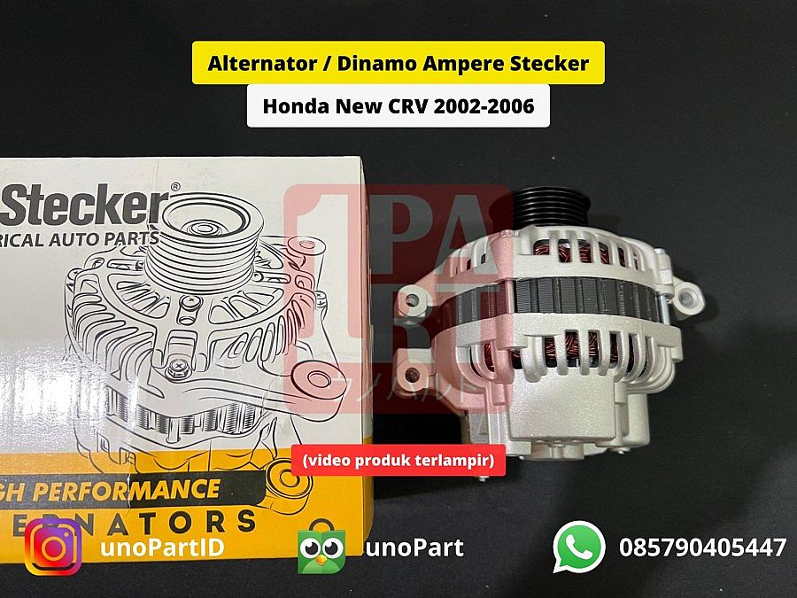 Alternator Dinamo Ampere Isi Cas Charge Jalan Stecker Honda CRV Gen2 RD2 2002-2006 (Soket kotak 4 pin) Genuine Type Original Replacement SNI KAN OEM 31100-PND-004 31100PND004 - foto 4