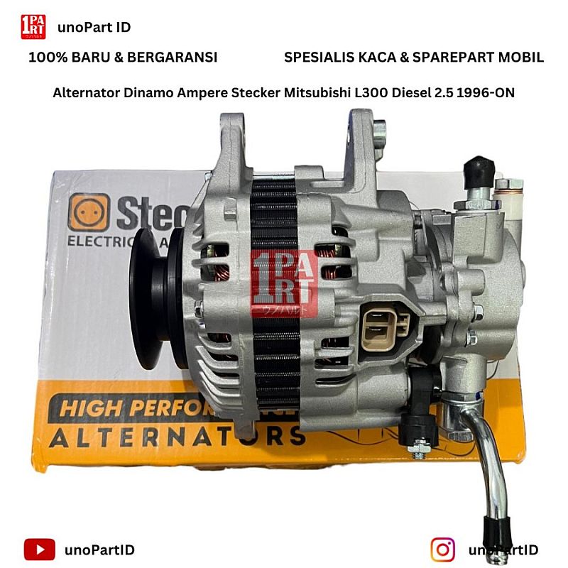 Alternator Dinamo Ampere Mitsubishi L300 Diesel 2.500cc 2.5 1996-ON Merk Stecker Part No MD339609 MAL-047 by unoPart ID - foto 2