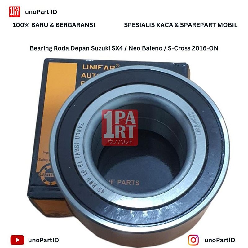Bearing Roda Depan SX4 Neo Baleno Scross S-Cross 16-ON 45BWD16E1 ABS - foto 4