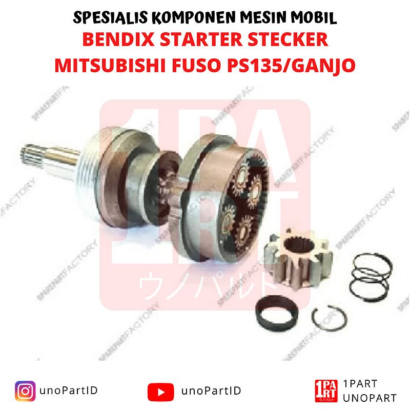 Bendix Starter Stecker Mitsubishi Fuso PS135 Ganjo Gear Kecil - foto 3