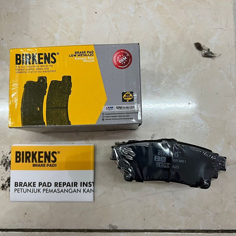 Brake Disc Pad Kampas Rem Belakang Birkens Metalic Toyota Fortuner VRZ SRZ GR 2016-Ke Atas SNI KAN OEM 04466-0K010 044660K010 - foto 2